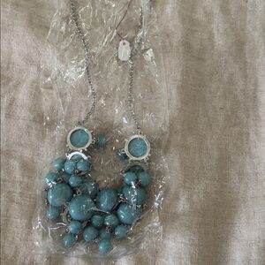 Bubble Elegant Silver and Blue Beaded Necklace